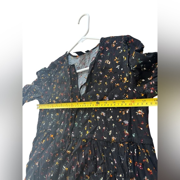 Gap Floral Trapeze Dress Long Sleeve Boho Hippie Flowy Fall Tiered Small - Picture 8 of 9